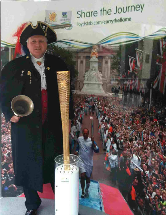 Chelmsford Town Crier and Toastmaster with the Olympic Torch Tour
