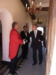 Essex Wedding Toastmaster and Photographer being greeted Kevin Pengelly