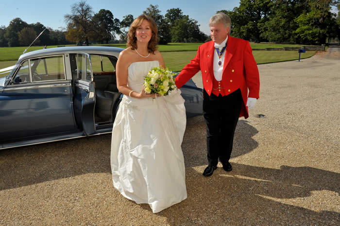 Essex Wedding Toastmaster with Bride at Hylands House