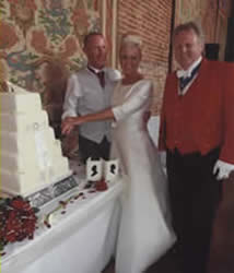 Toastmaster Richard Palmer with bride and bridegroom