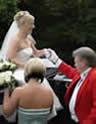 toastmaster and bride with bridal carriage at Park Hotel Lakeside for wedding
